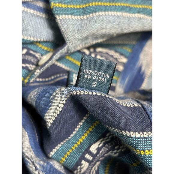 Polo Ralph Lauren Shirt Mens XL Blue Green Ikat Stripe Button Up Western Casual - Picture 4 of 8